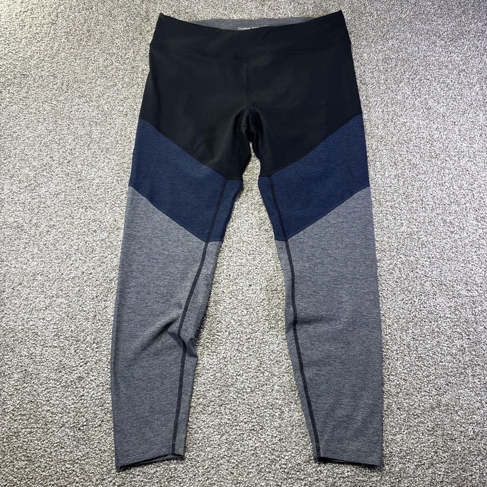 Outdoor Voices Leggings Womens XL Black Blue Gray Colorblock Ankle Yoga Pants